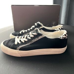 Madewell Sidewalk Low-Top Sneakers In Suede And Spot Calf Hair